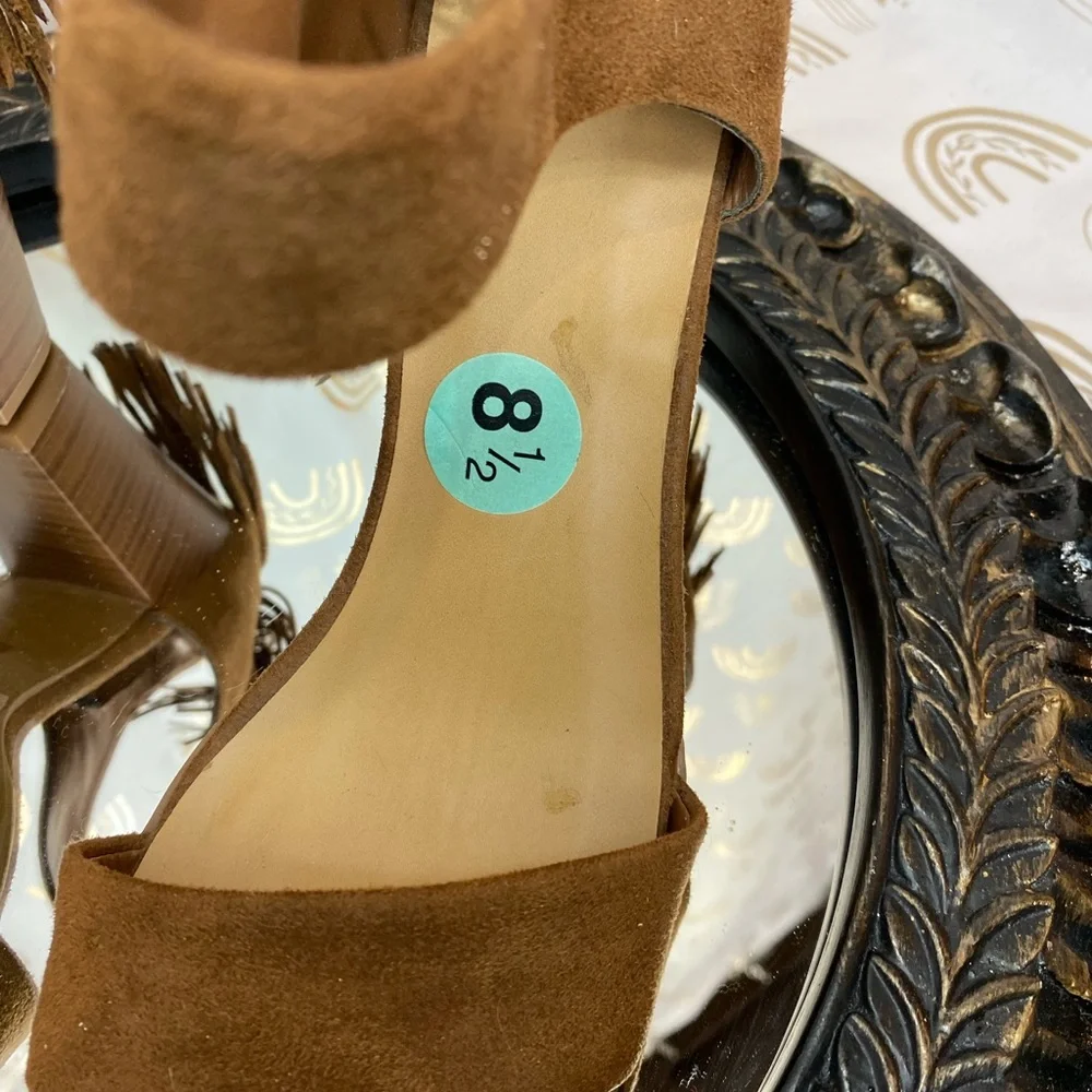 Elegant Brown Bohemian style Suede Heeled Sandals